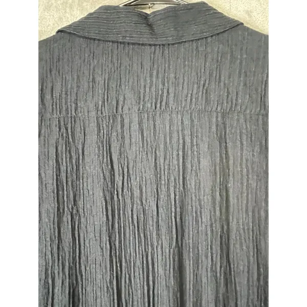 Soft Surroundings Black Crinkle Button Front Jumpsuit Boho Artsy Lagenlook MP - Image 4