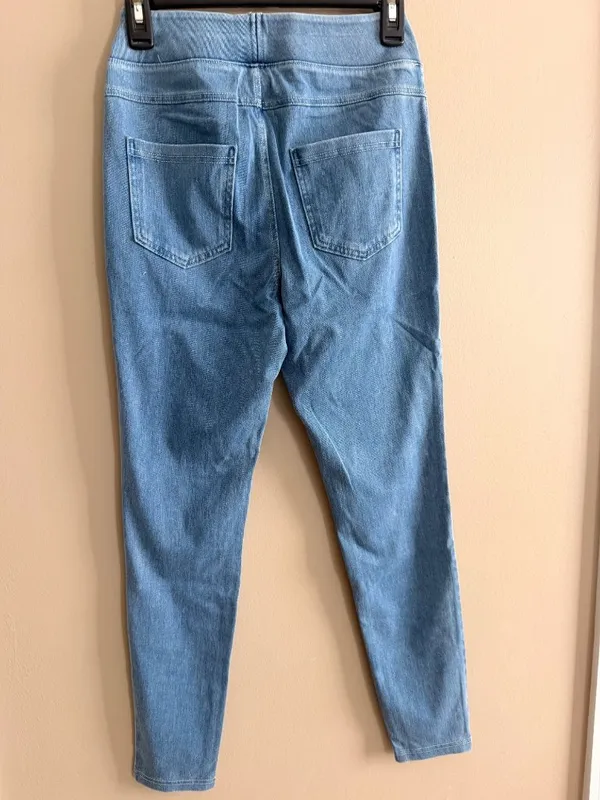 Halara Womens Full-Length size Small Jeggings Small Blue Stretch Denim Blend - Image 4