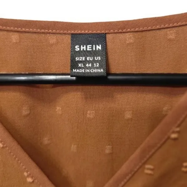 Shein Burnt Orange Ruffled Waist Blouse‎ - Image 2