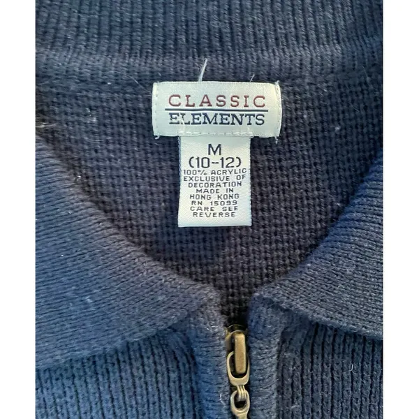 Classic Elements‎ Vintage embroidered leaves cardigan sweater size M - Image 2