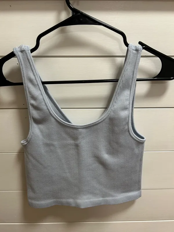 Light blue & olive green tank top - Image 2