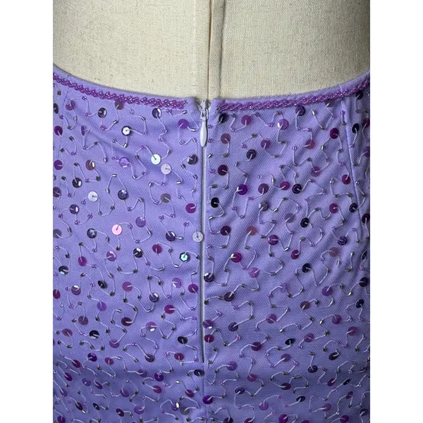 Dyspnea Paris Circa 2004‎ Dress Women Small Purple Sequin Cowl Neck Mini Party - Image 11
