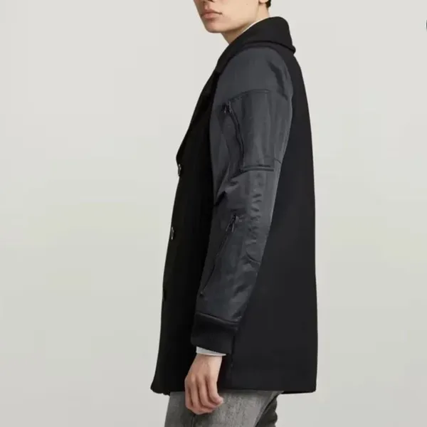 G-star Wool Blend Bomber Sleeve Peacoat(Size Small) - Image 4
