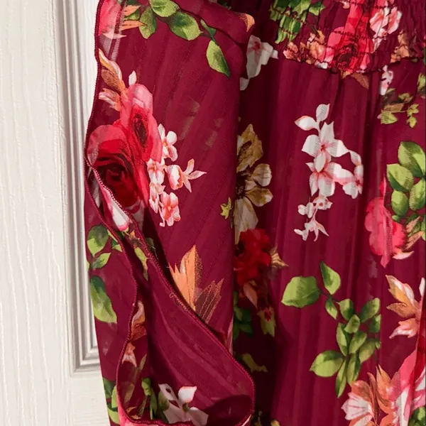 Love J Burgundy Floral Blouse - Image 4