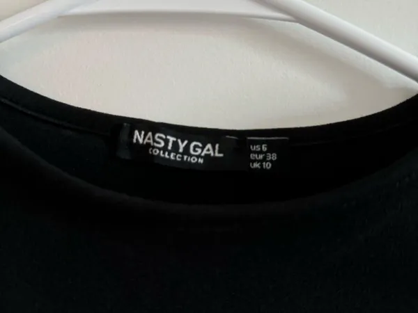 Nasty Gal Mesh Corset Top in Black - Image 2