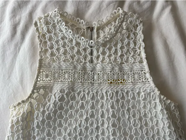 Maeve Anthropologie White Retro Mini Dress - Image 3