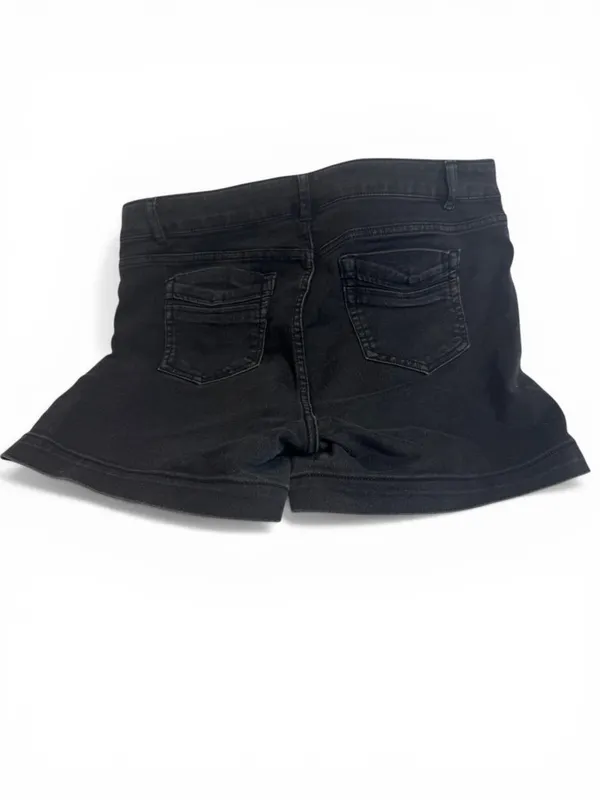 d.jeans Womens Black Denim Shorts Size 14 Stretch Casual Flare Hem Mid Rise - Image 3