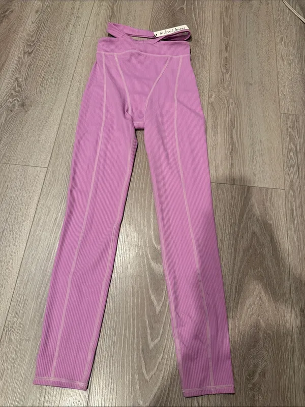 NET For Love & Lemons Strappy Leggings Pink Lilac XS - Image 2