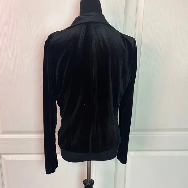 Mosaic & Co BLACK VELVET GOLD NAUTICAL BUTTON BLAZER JACKET captain admiral - Image 2