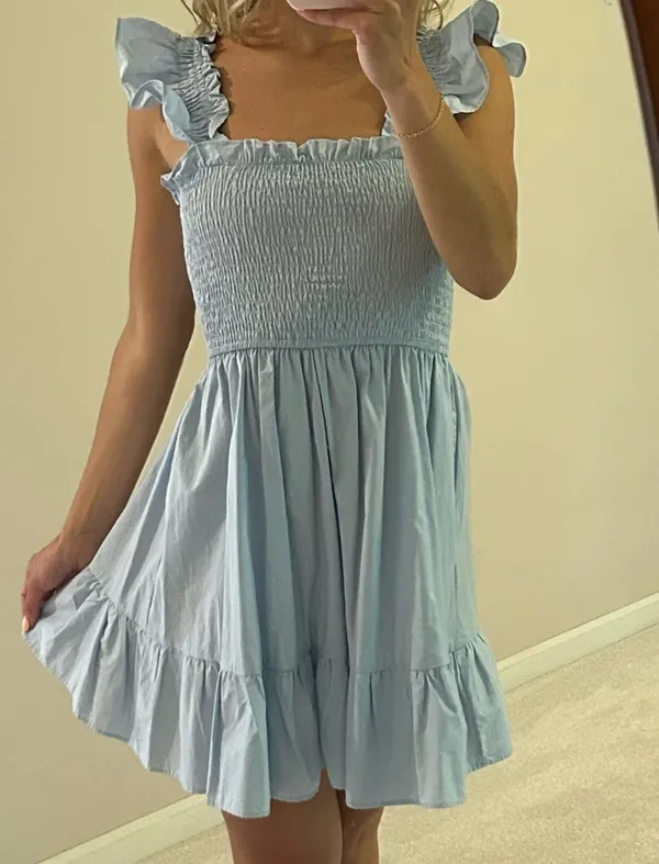 Francesca's Blue Ruffle Dress - Image 3