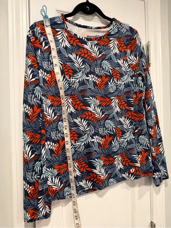 NWT Hang Ten Size S UPF 50+ Tropical Floral Long Sleeve Rash Guard Swim Shirt - Image 5