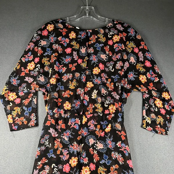 Anthro HD in Paris Maxi Dress‎ Womens US 4 Sheer Floral Chiffon Cottage Peasant - Image 15