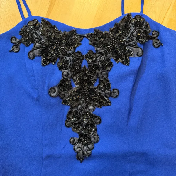 Alex Evenings Vintage Royal Blue Dress with Sequin - Image 4