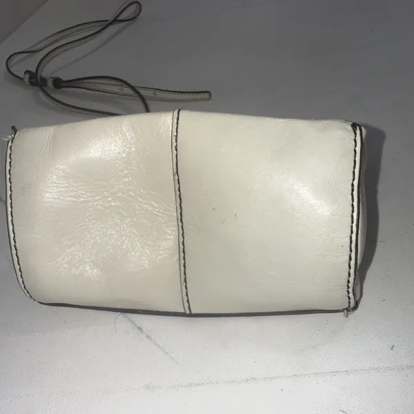 HOBO Mini Elan White Leather Small Minimalist Boho Western Crossbody Bag Purse - Image 5