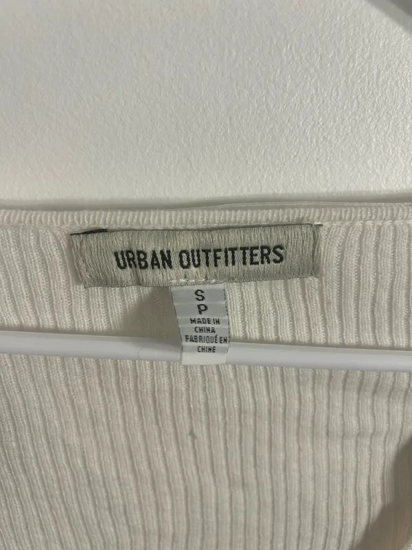 Urban Outfitters White Long Sleeve Knit Tie Front Top - Image 3