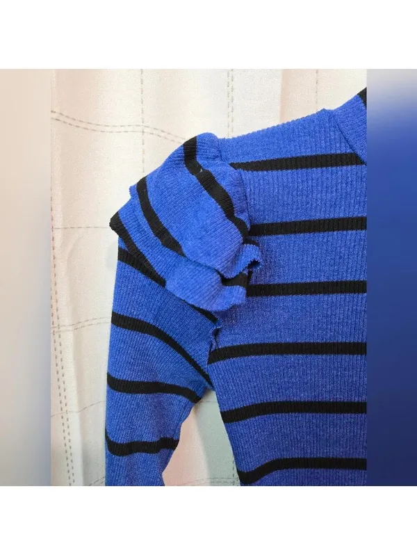T.La Striped Ruffle Sleeve Top - Image 6