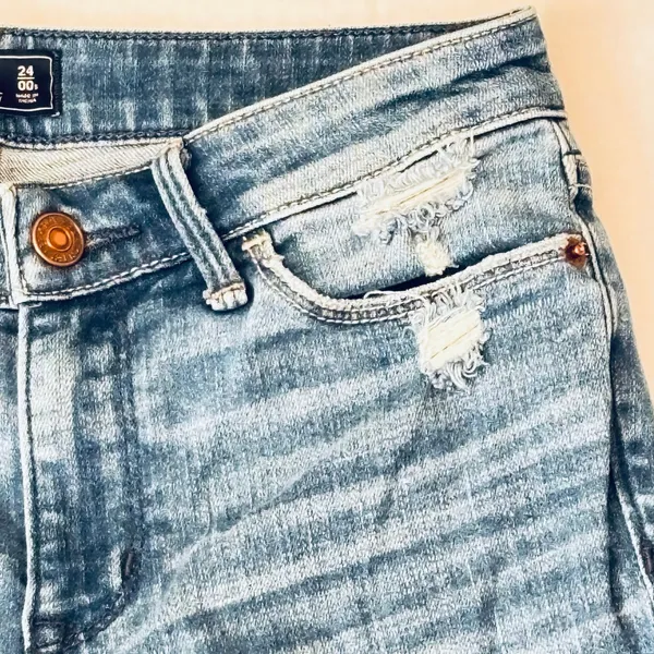 Abercrombie & Fitch Karper super skinny distressed faded blue jeans sz 00 - Image 6