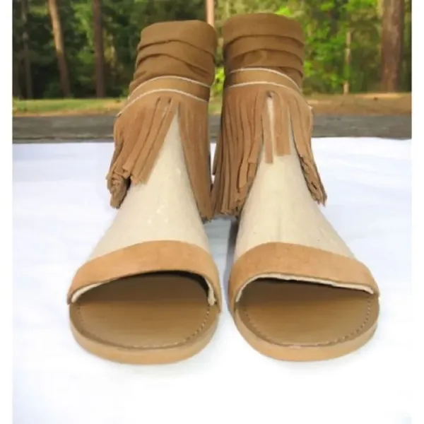 NWT Ugg Koolaburra Brown Fringe Boho Sandals - Image 4