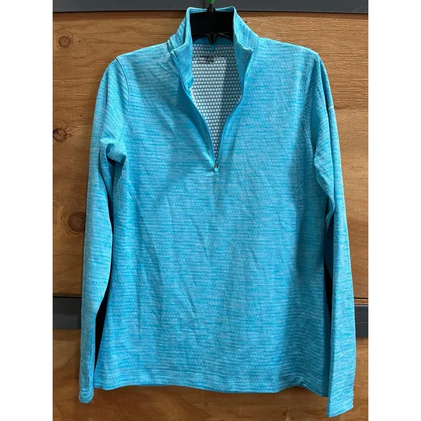 Nike Golf Dri-Fit blue quarter zip sweatshirt with subtle horizontal stripes - Image 5