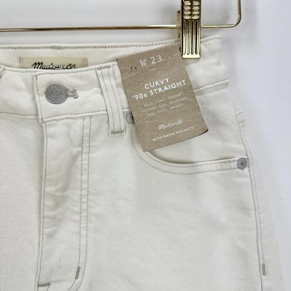 Madewell The Curvy 90s Straight Jean Vintage Canvas Beige High Waist US 23 NWT - Image 7