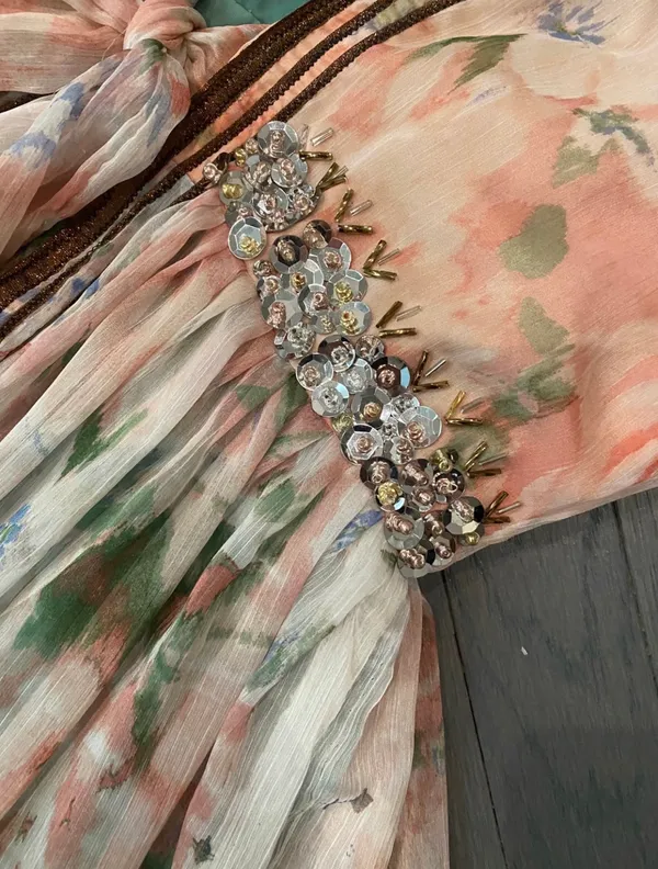 Indian pakistani double part plunge strappy maxi dress - Image 7