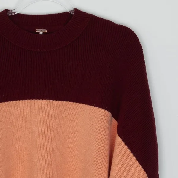 Free People Womens Oversized Colorblock Sweater Size S Dolman‎ Sleeve Slouchy - Image 2