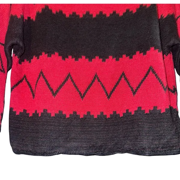 Lauren Ralph Lauren Southwestern Linen‎ Sweater Sz Med Dolman Sleeves Geometric - Image 4