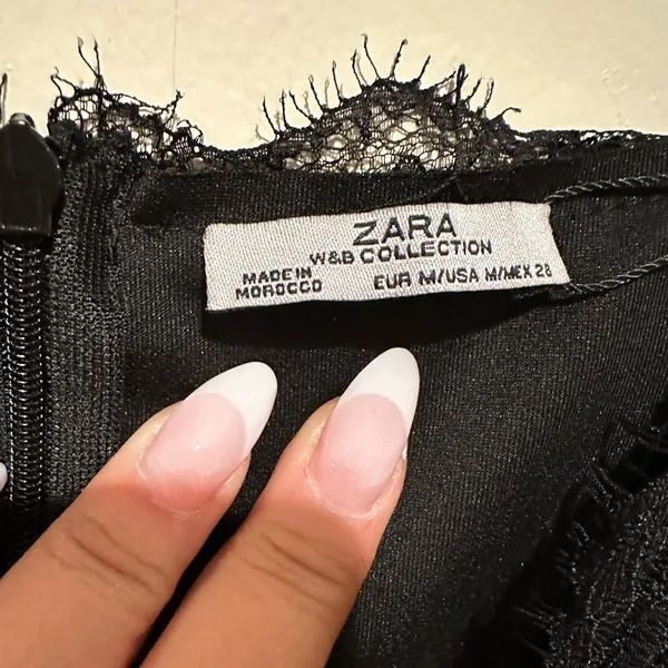 Zara W&B Collection Lacey Vneck Bodycon Spaghetti Strap Cocktail Party Dress M - Image 6