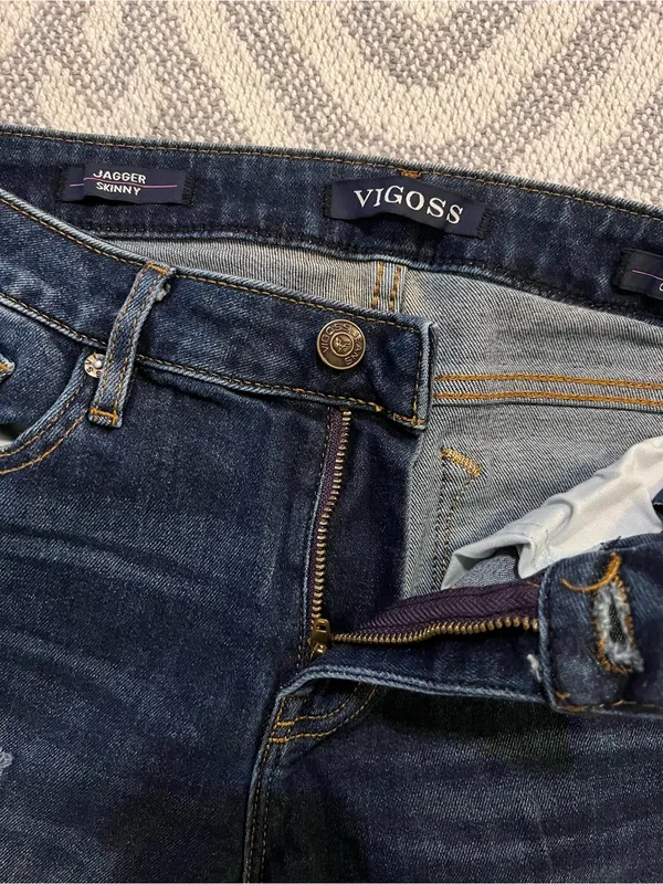 VIGOSS Women’s Jagger Distressed Classic Fit Skinny Blue Denim Jeans 28 - Image 7