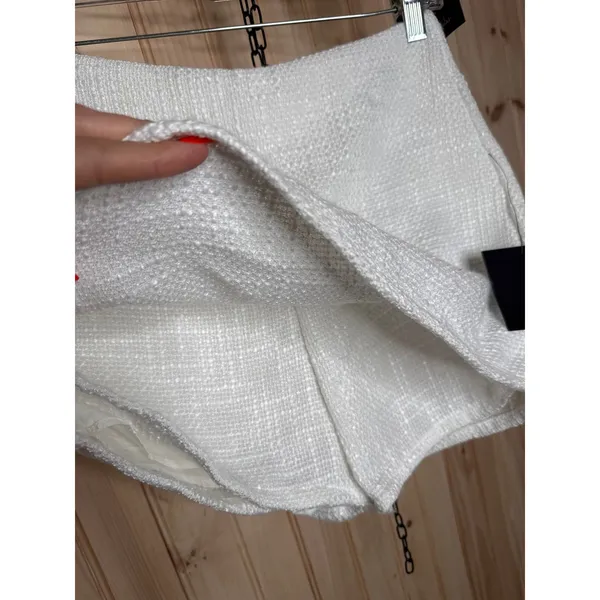 NWT Lulus Elevated Attitude White Tweed Sleeveless Two-Piece Skort Romper Size S - Image 5