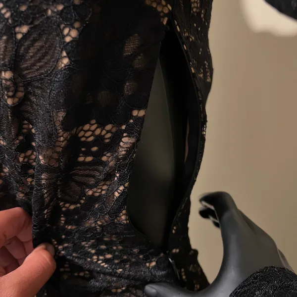 Long Lace Slim Maxi Dress Slim Fit Bodycon Dress Long Sleeve - Image 9