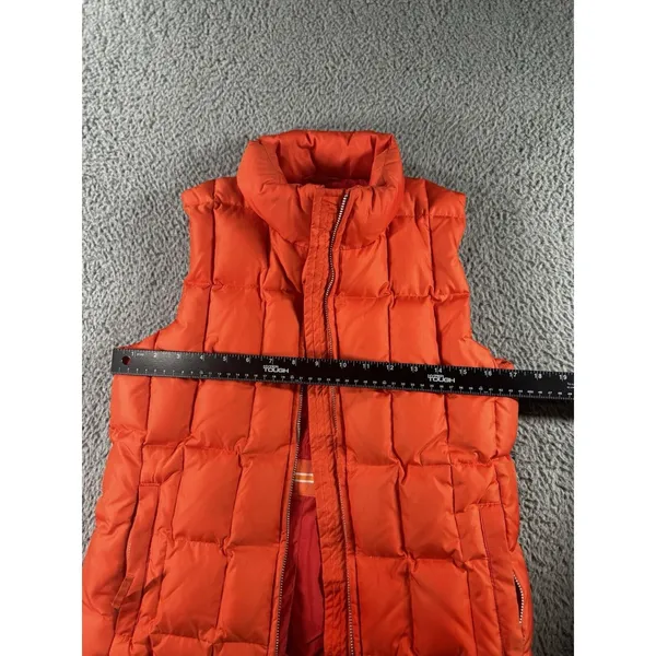 Gap Puffer Vest‎ Women S Orange Down Filled Quilted Full Zip Hiking Outdoor Neon - Image 4