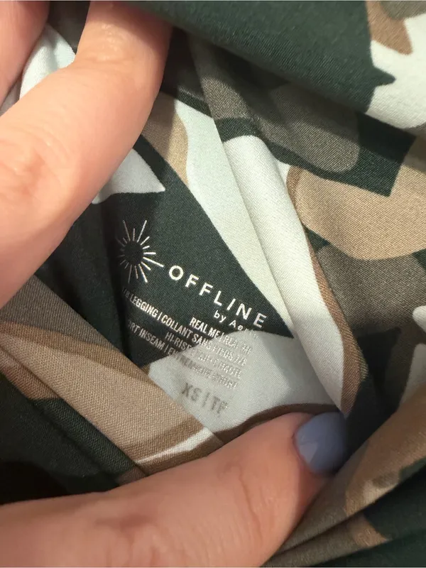 Aerie ruched side Camo Print‎ Leggings - Brown/Green - Image 2