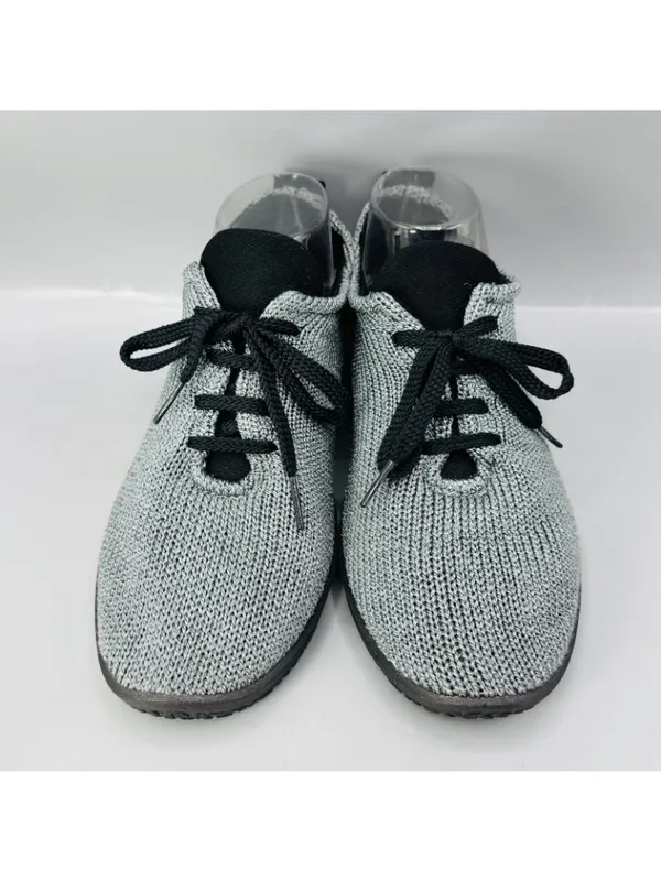 Arcopedico LS Comfort Shoes Womens 10 Gray Knitted Round Toe Casual Lace Up - Image 3