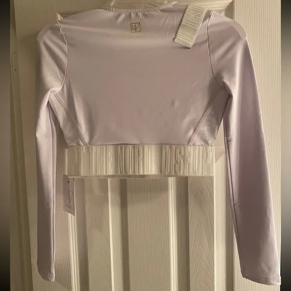 Lime and Vine Chelsea Athletic Workout Long Sleeve Crop Top Women’s White Sz XS - Image 3