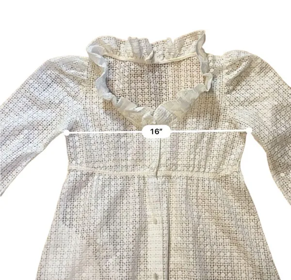 Vtg Juli Jr of Slumbertog Sheer Long Blanket Robe 1 Pocket Button Front Size 7 - Image 12