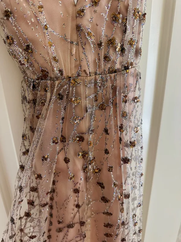 Lulus Rose Gold Sequin Maxi Dress - Image 2