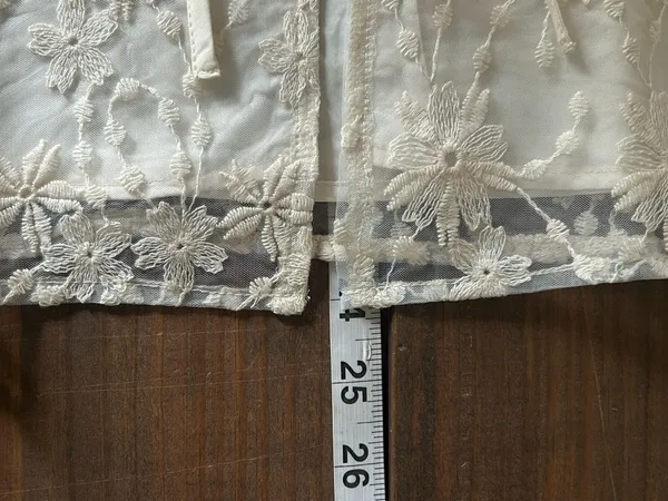 Boho Bow Tie Textured Lace Top (Ivory) Jodifl Large NWT - Image 6