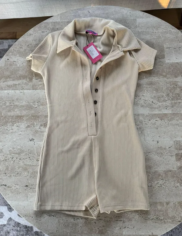 Edikted Lucia Ribbed Romper - Image 2