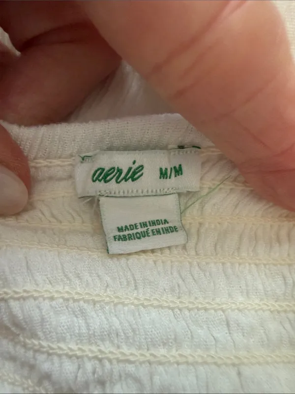 Aerie Off White Twist Front Keyhole Semi-Sheer Side Slit Boho Hippie Midi Dress - Image 3