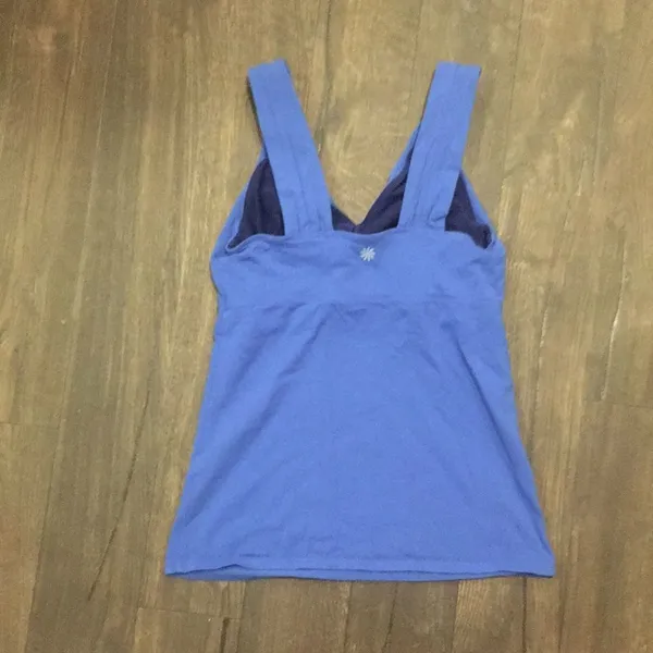 Athleta S blue workout/athletic v-neck tank top - Image 2