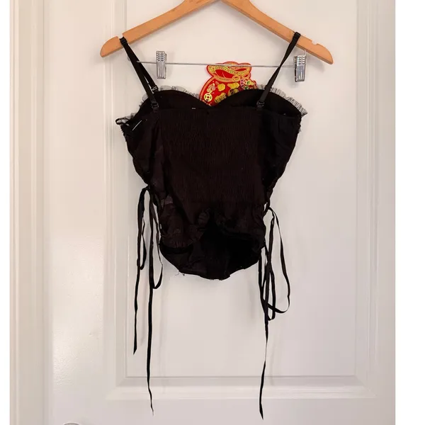 Oh Yes Bustier Black Goth‎ Dark Feminine Vampire Victorian Small Top - Image 2