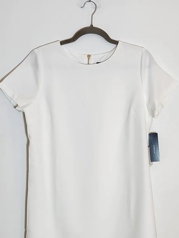 Lulus Ivory Mini Short Sleeve Shift Dress Size Small NWT - Image 2