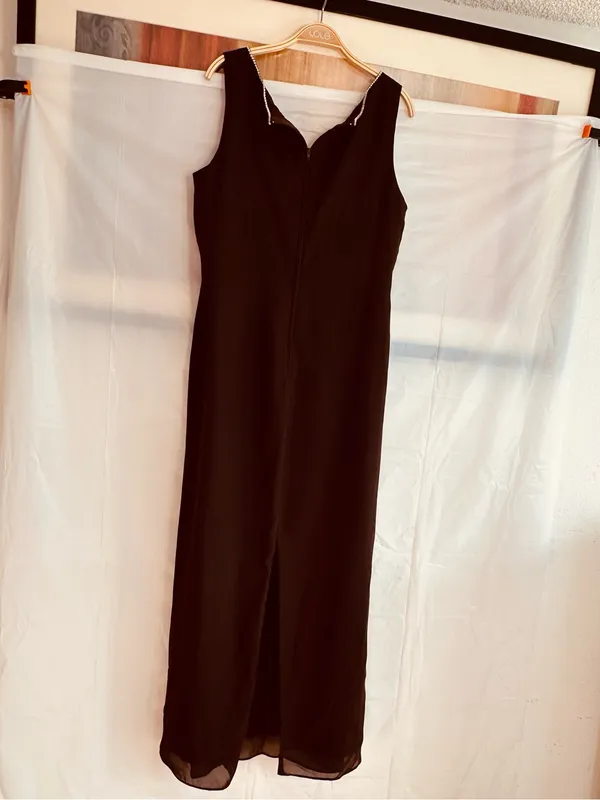 Onyx Nite Brown Sleeveless Maxi Dress - Image 4
