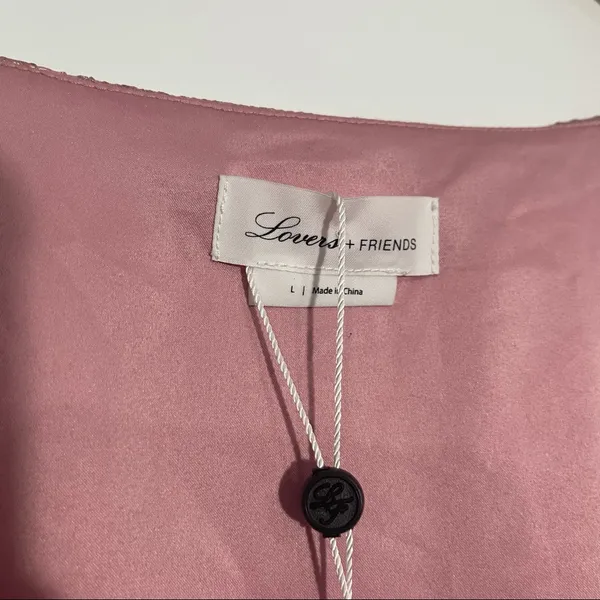 Lovers + Friends Rayna Mini Dress Metallic Rose‎ Large Coquette Romantic - Image 6
