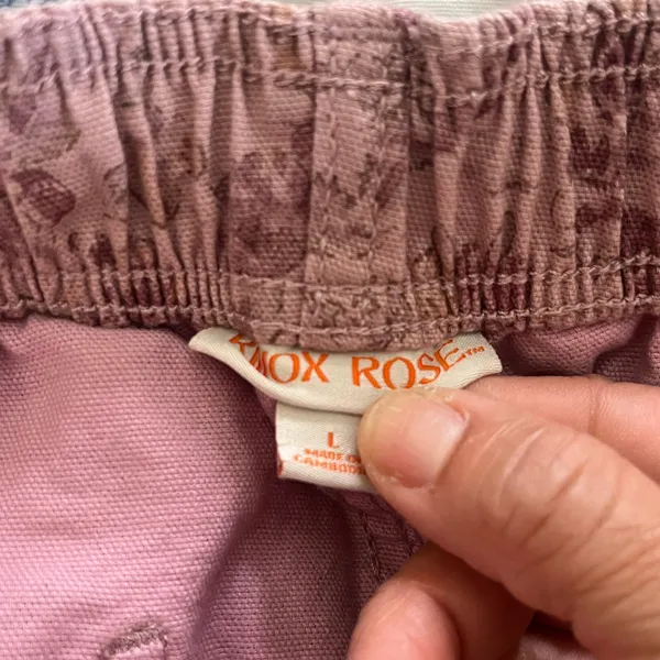 Knox Rose Pink Floral‎ Straight Leg Pants Zip Fly Pockets Womens Large - Image 4