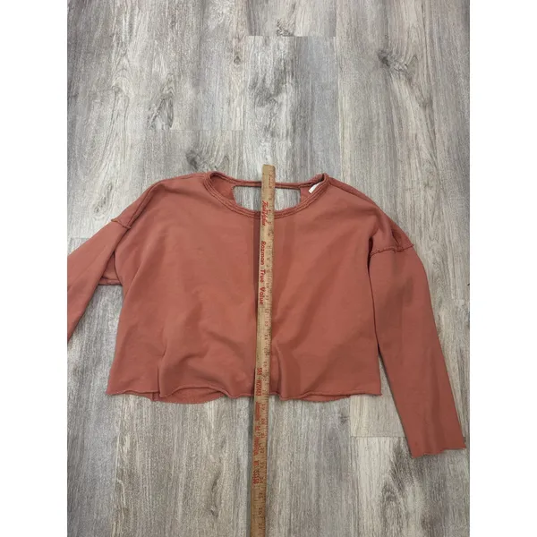 Aerie Weekend Pretty‎ Back Sweatshirt Women Terracotta Twist Back Cotton Size XS - Image 5