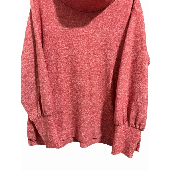 Maeve by Anthropologie‎ Fleece Cowl Neck Sweater Red Women's Size Large - Image 5