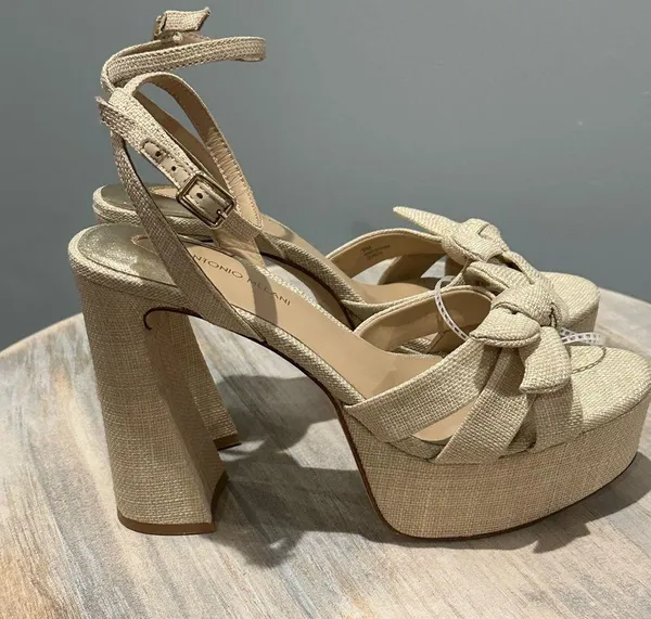 Antonio Melani Bindi Raffia Bow Platform Bow Sandals size 9M New with tags - Image 6