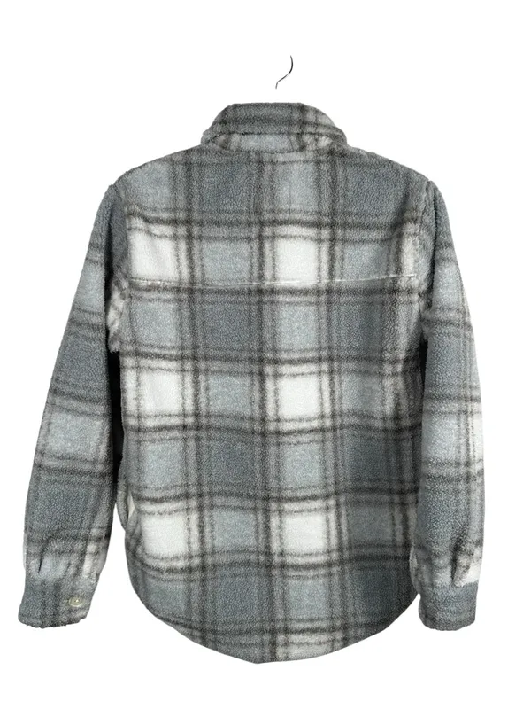 Abercrombie‎ & Fitch Gray and White Plaid Shacket - Image 3